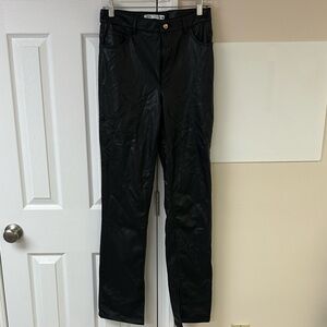 Zara Black Faux Leather Pants
